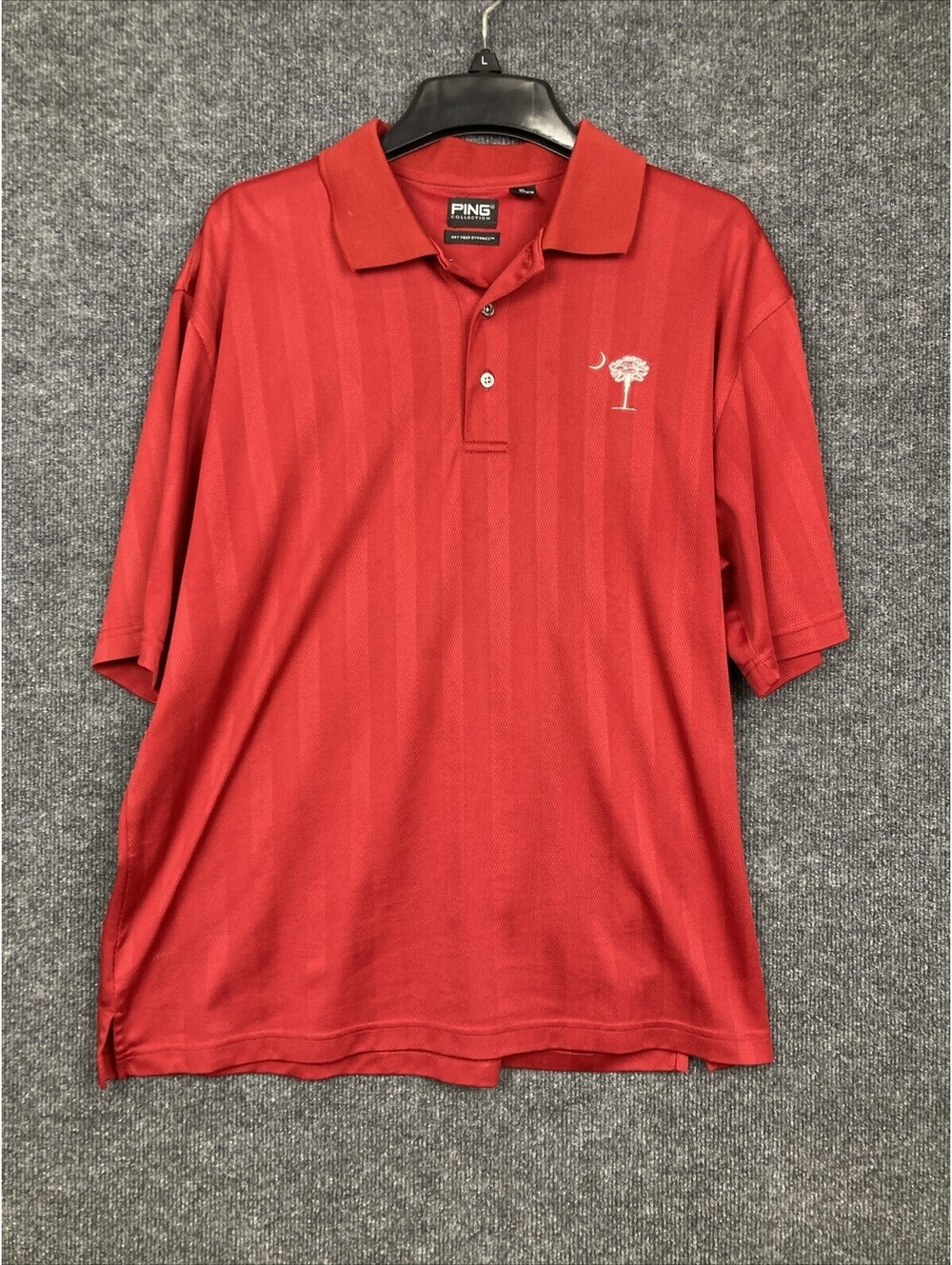 Ping Mens Size XL Red South Carolina S/S Performance Collar Polo Golf Shirt EUC